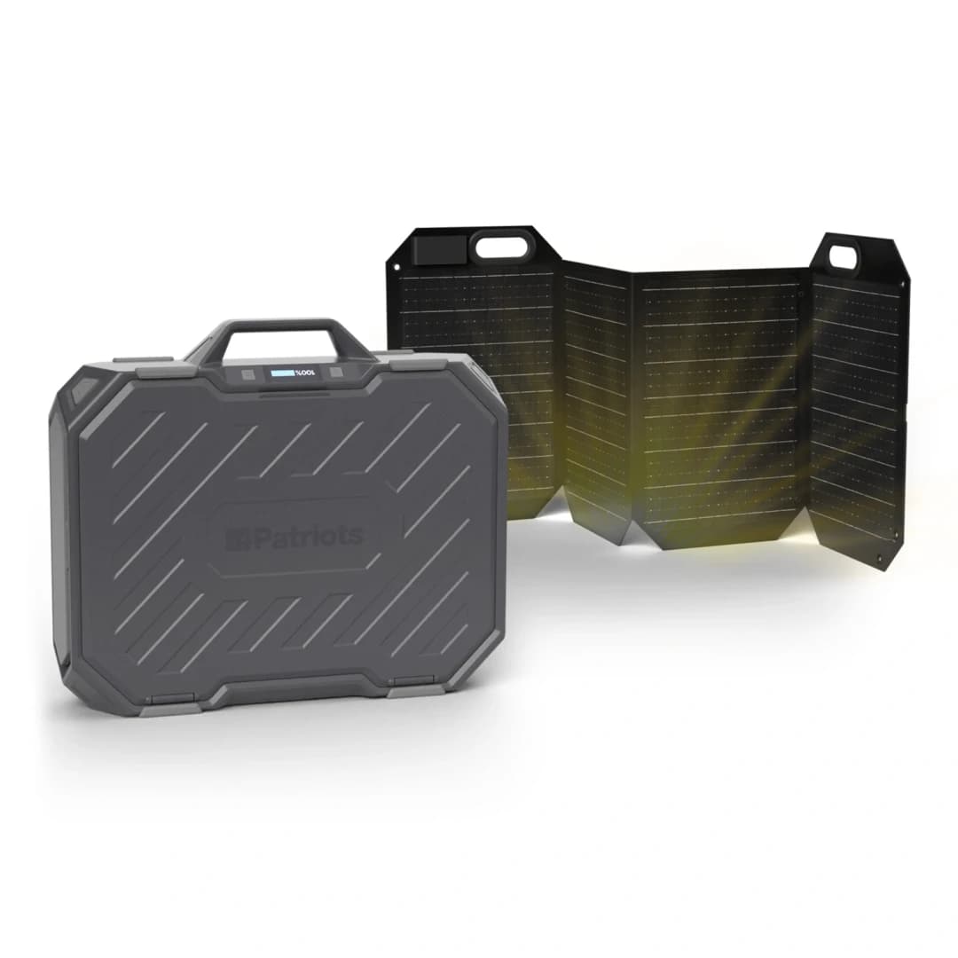 Patriot Power Generator AlphaCase Elite and 60 watt solar panel.